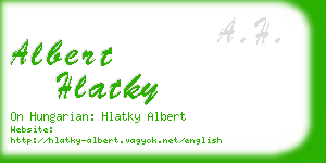 albert hlatky business card